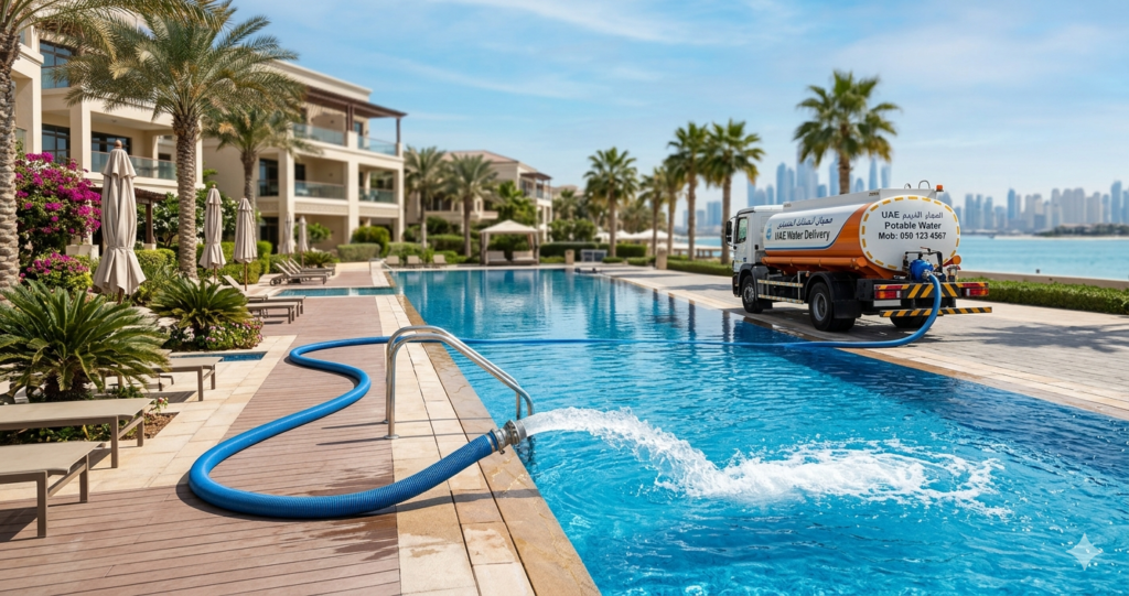 Villa Swimming Pool Water Delivery Dubai Process | Fast Pool Filling UAE