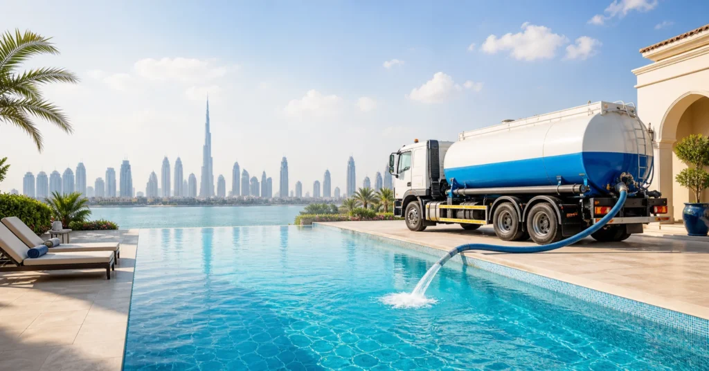 Pool Water Tanker Booking Dubai | Fast Pool Filling Service UAE