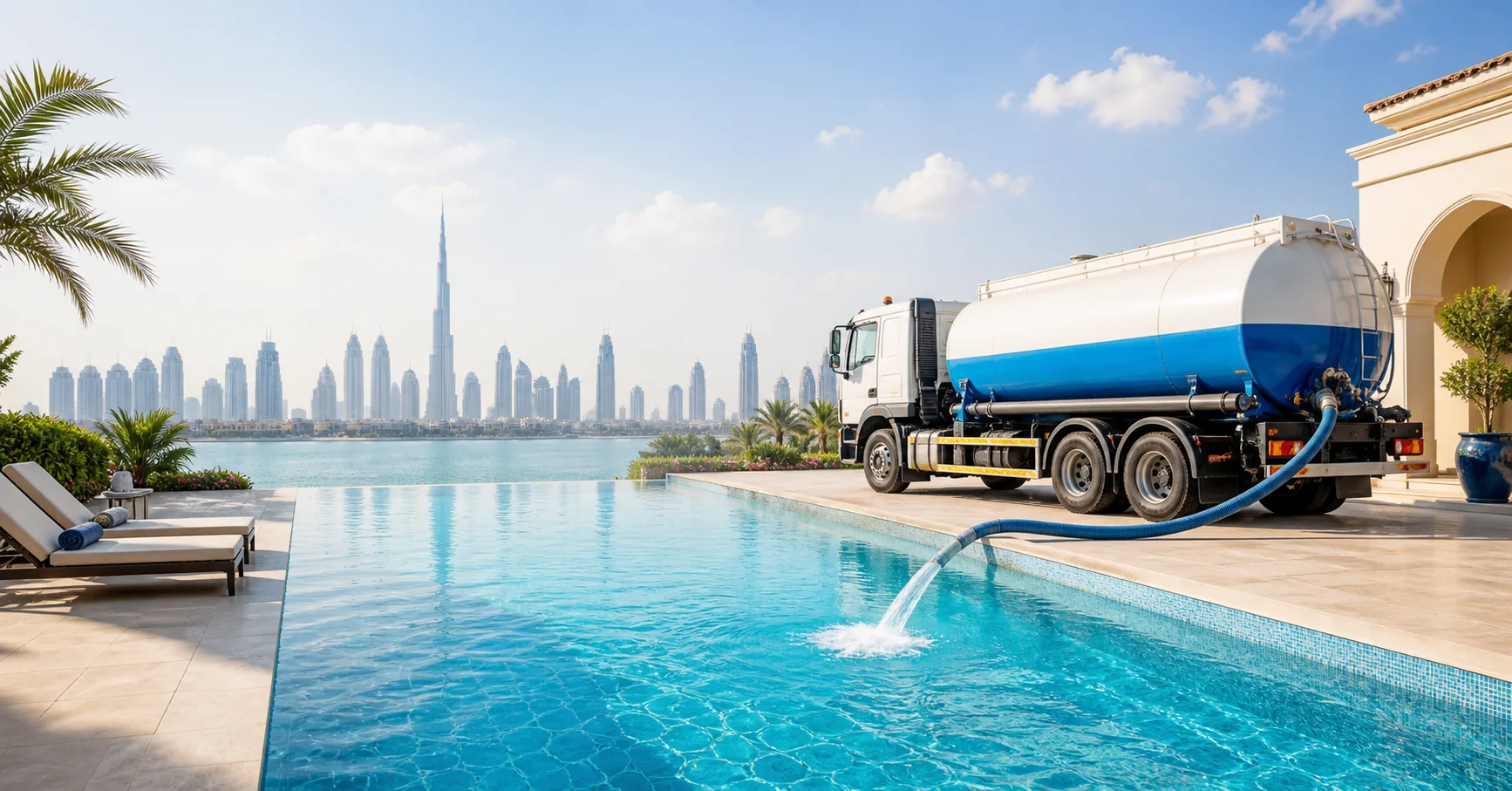 Pool Water Tanker Booking Dubai | Fast Pool Filling Service UAE