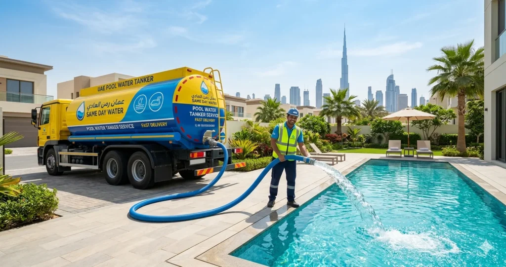 Same Day Pool Water Tanker Service in UAE | Fast Pool Filling Dubai, Sharjah & Ajman