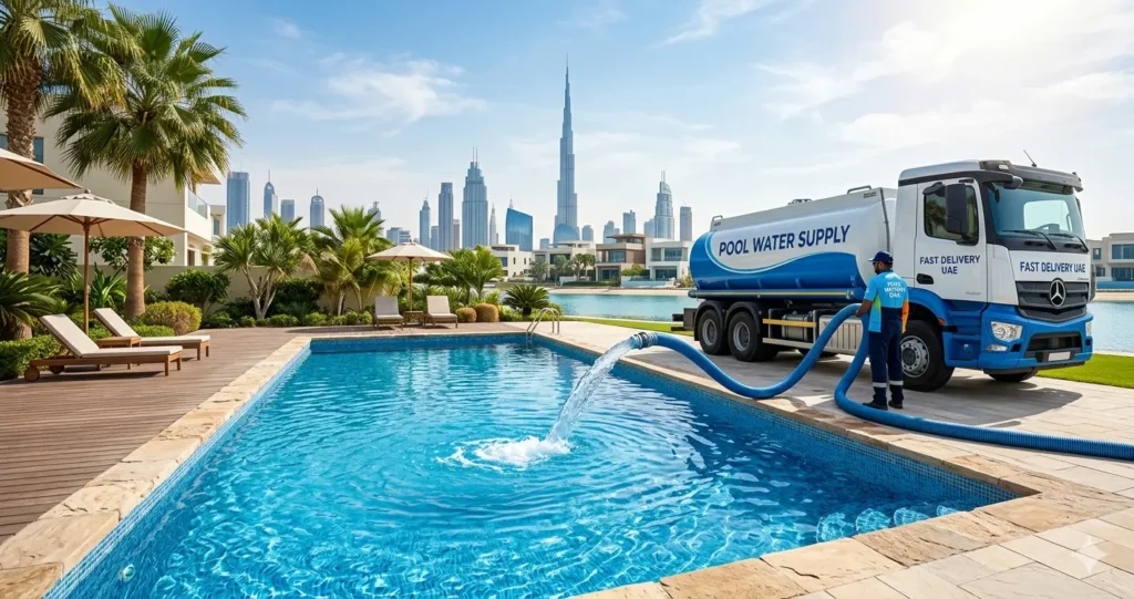 Pool Filling Service Near Me Dubai | Fast Swimming Pool Water Tanker Delivery UAE