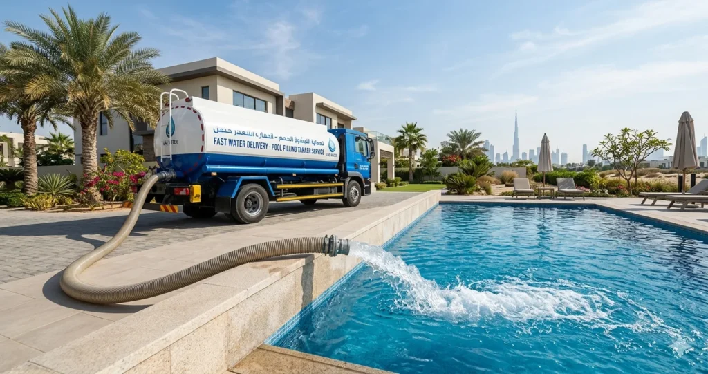 Fast Swimming Pool Water Delivery UAE | Reliable Pool Filling Tanker Service